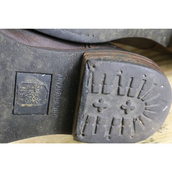 Dan Post Boots Mens 10D Brown Leather Cowboy Western Pull On - Picture 8 of 13